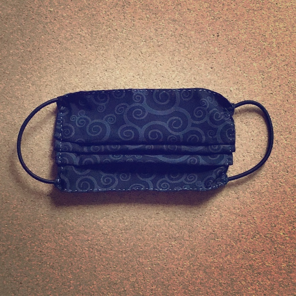 New Handmade Fashion Mask - Black with Grey Swirls